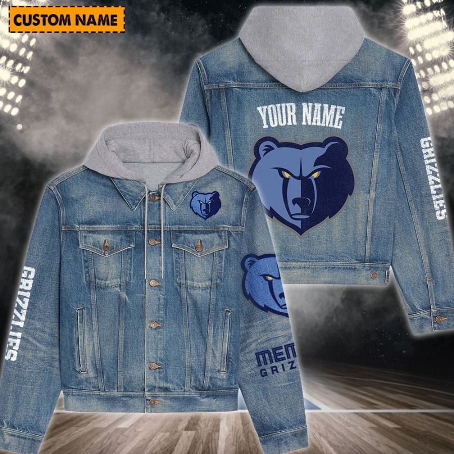 Memphis Grizzlies New Personalized Hooded Denim Jacket For Fans
