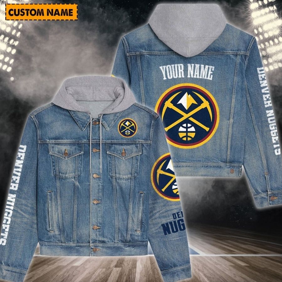 Denver Nuggets New Personalized Hooded Denim Jacket For Fans