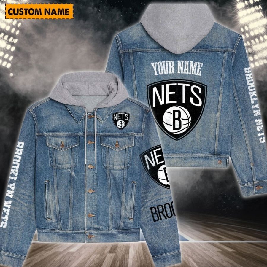 Brooklyn Nets New Personalized Hooded Denim Jacket For Fans