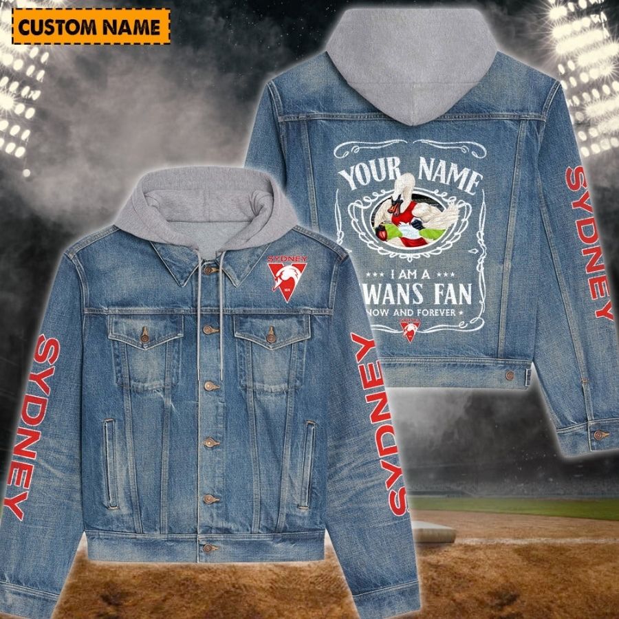 Sydney Swans New Personalized Hooded Denim Jacket For Fans