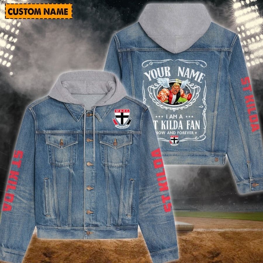 St Kilda New Personalized Hooded Denim Jacket For Fans
