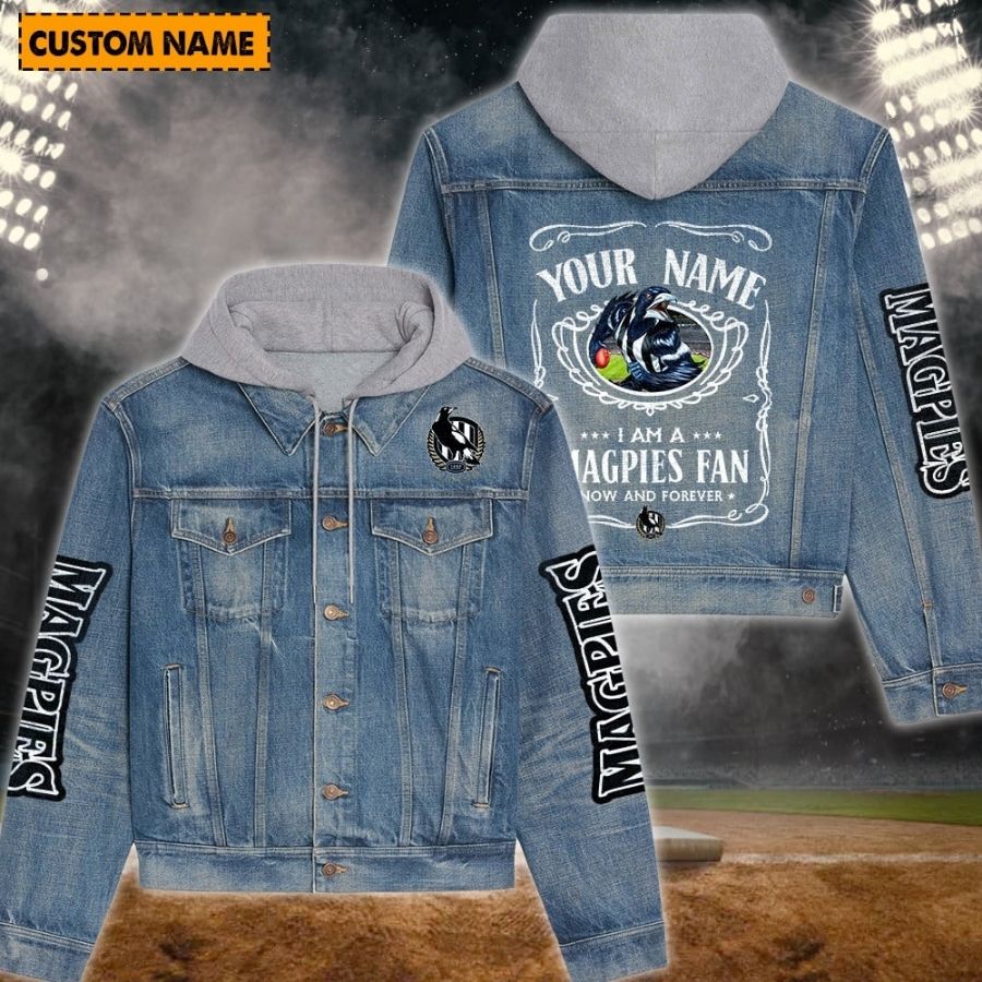 Collingwood New Personalized Hooded Denim Jacket For Fans