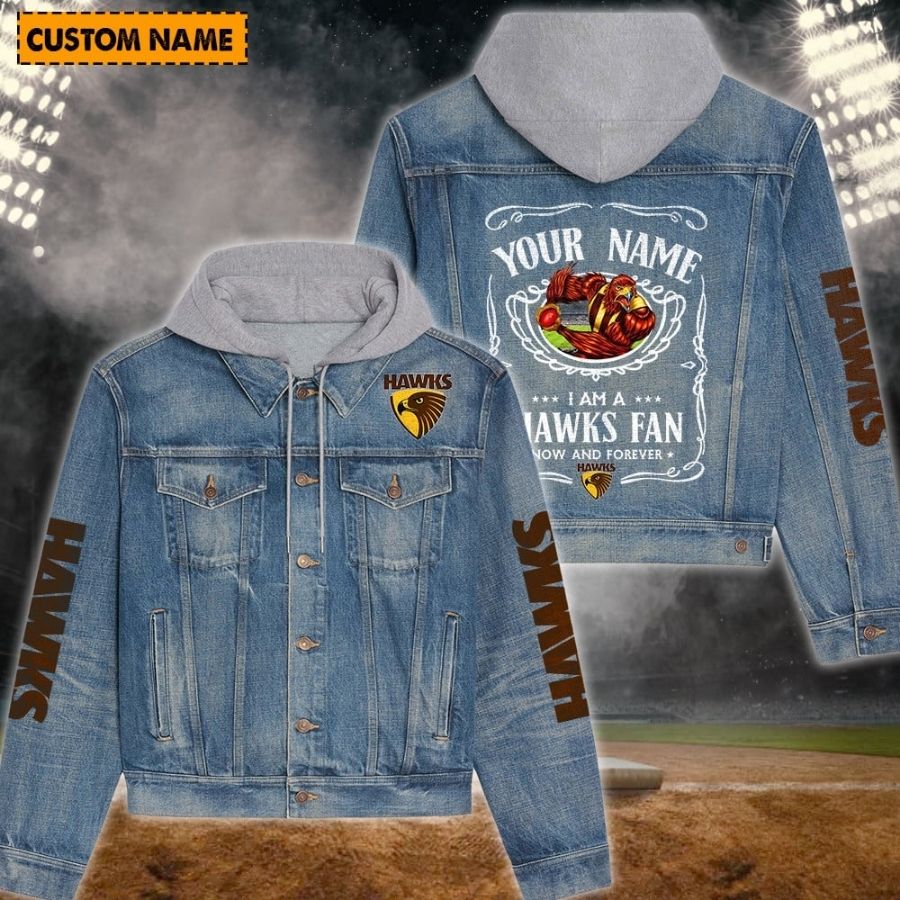 Hawthorn Football New Personalized Hooded Denim Jacket For Fans
