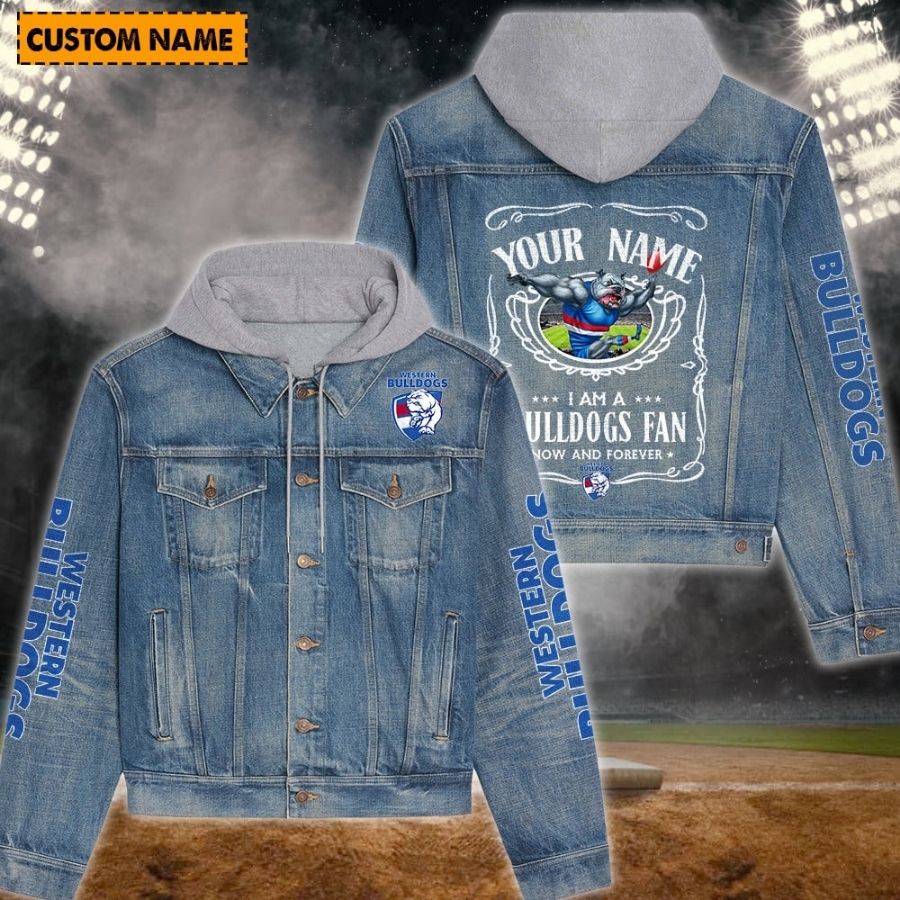 Western Bulldogs New Personalized Hooded Denim Jacket For Fans