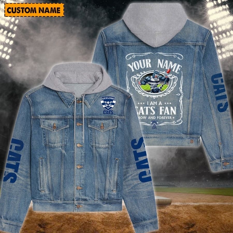 Geelong New Personalized Hooded Denim Jacket For Fans