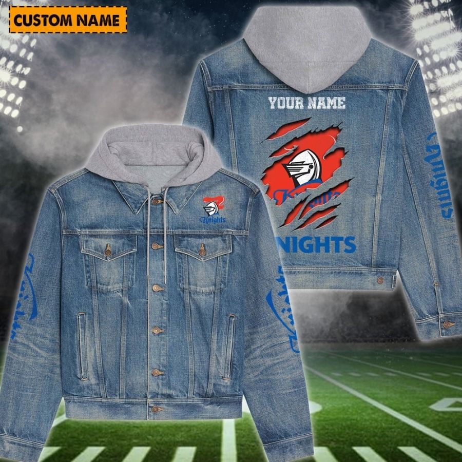 Newcastle Knights New Personalized Hooded Denim Jacket For Fans