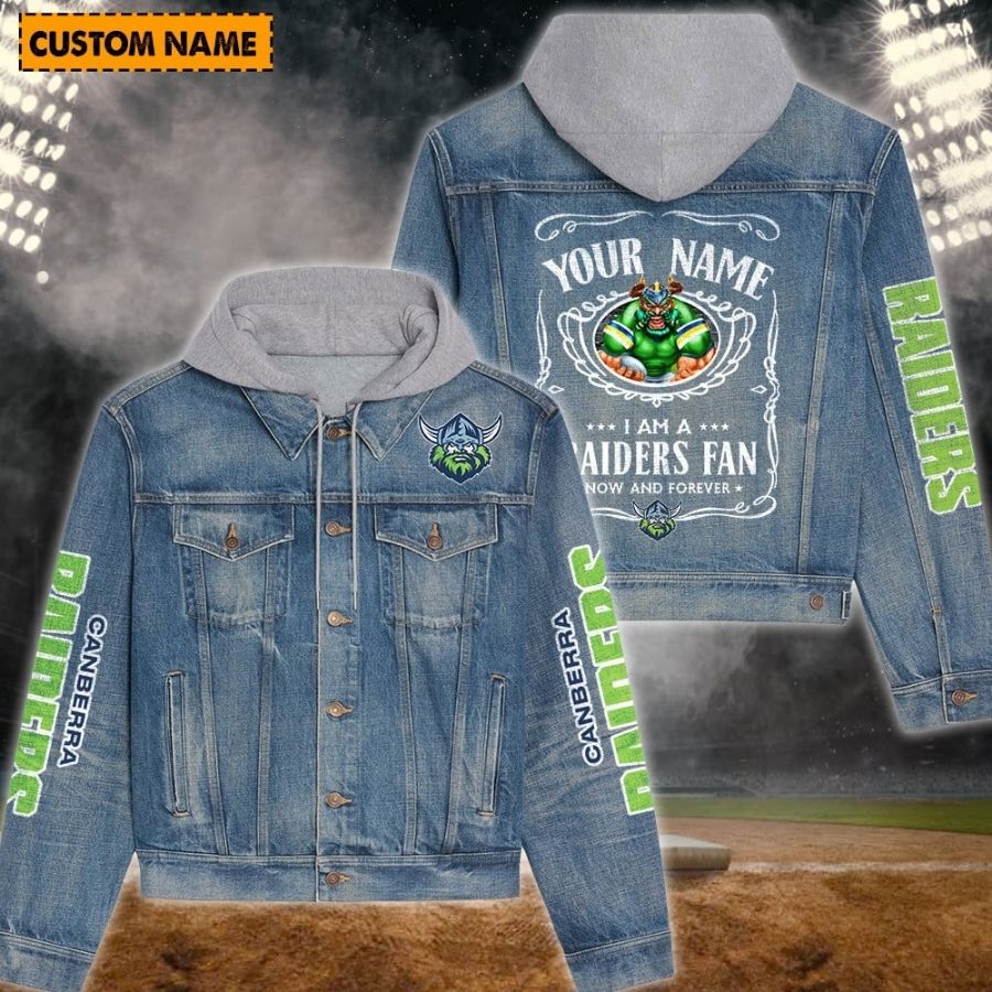 Canberra Raiders New Personalized Hooded Denim Jacket For Fans