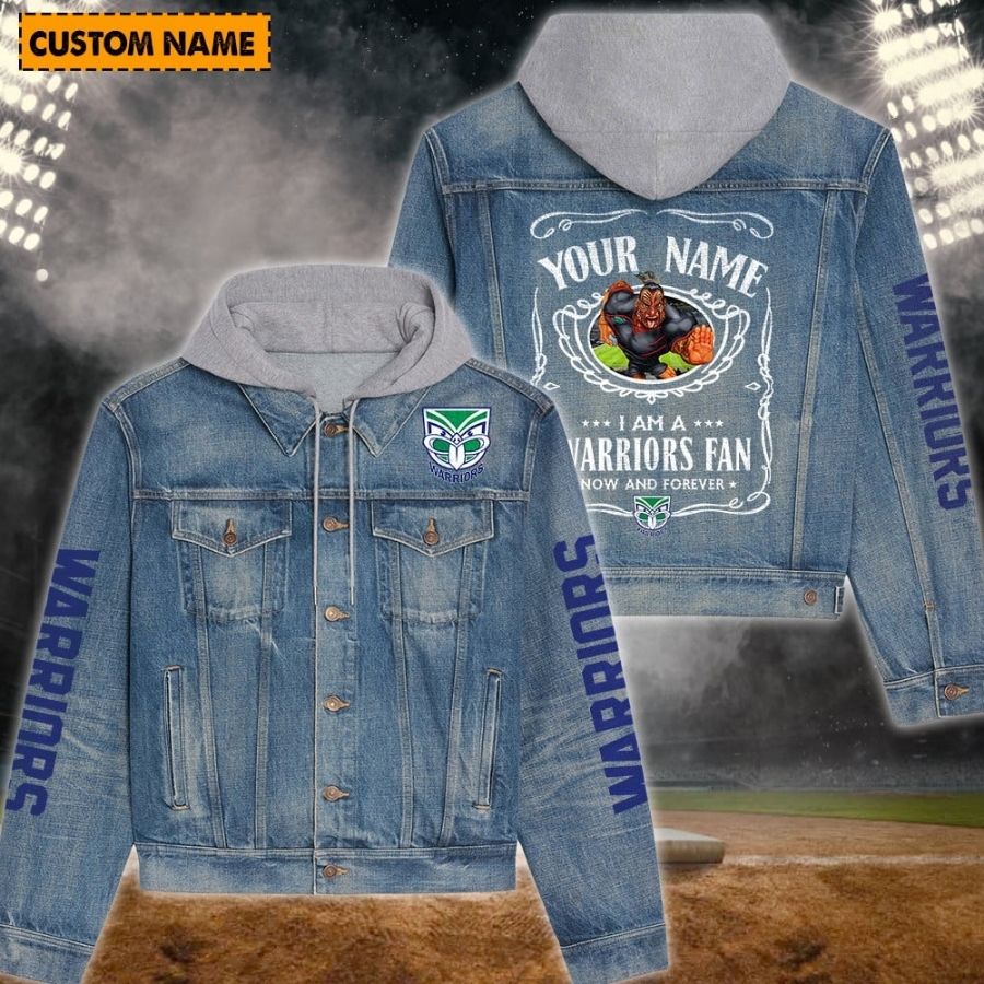 Warriors New Personalized Hooded Denim Jacket For Fans