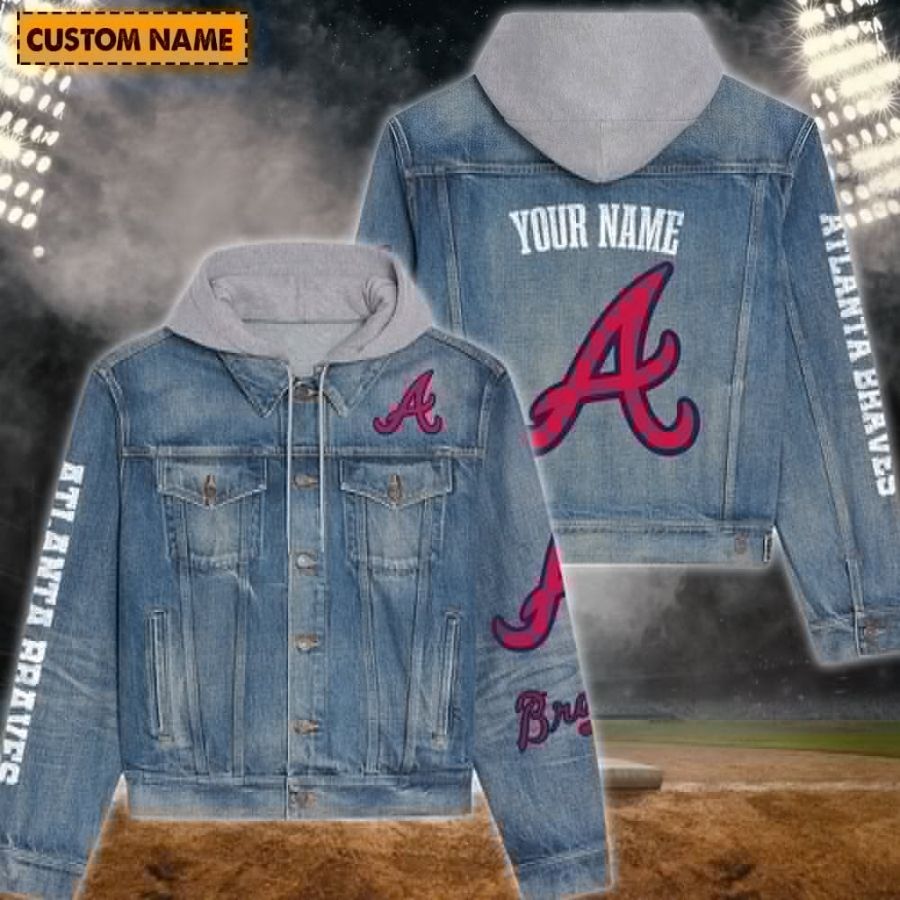 Atlanta Braves New Personalized Hooded Denim Jacket For Fans