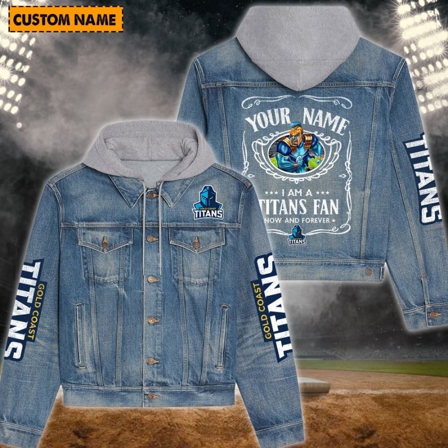 Gold Coast Titans New Personalized Hooded Denim Jacket For Fans