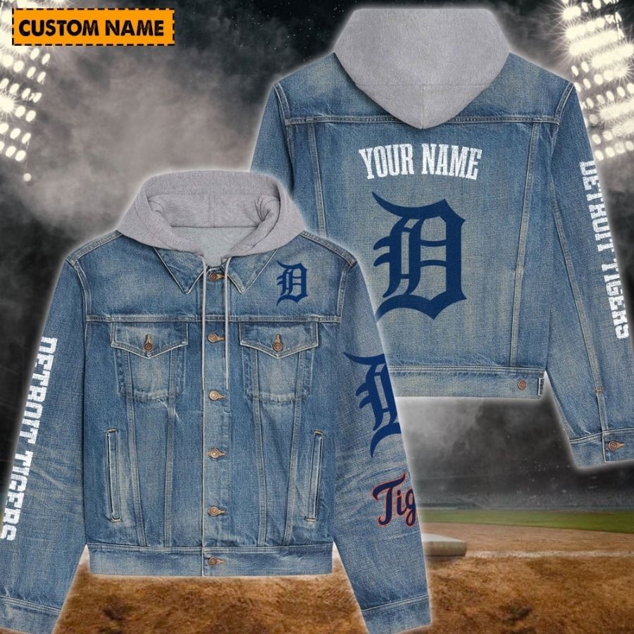 Detroit Tigers New Personalized Hooded Denim Jacket For Fans