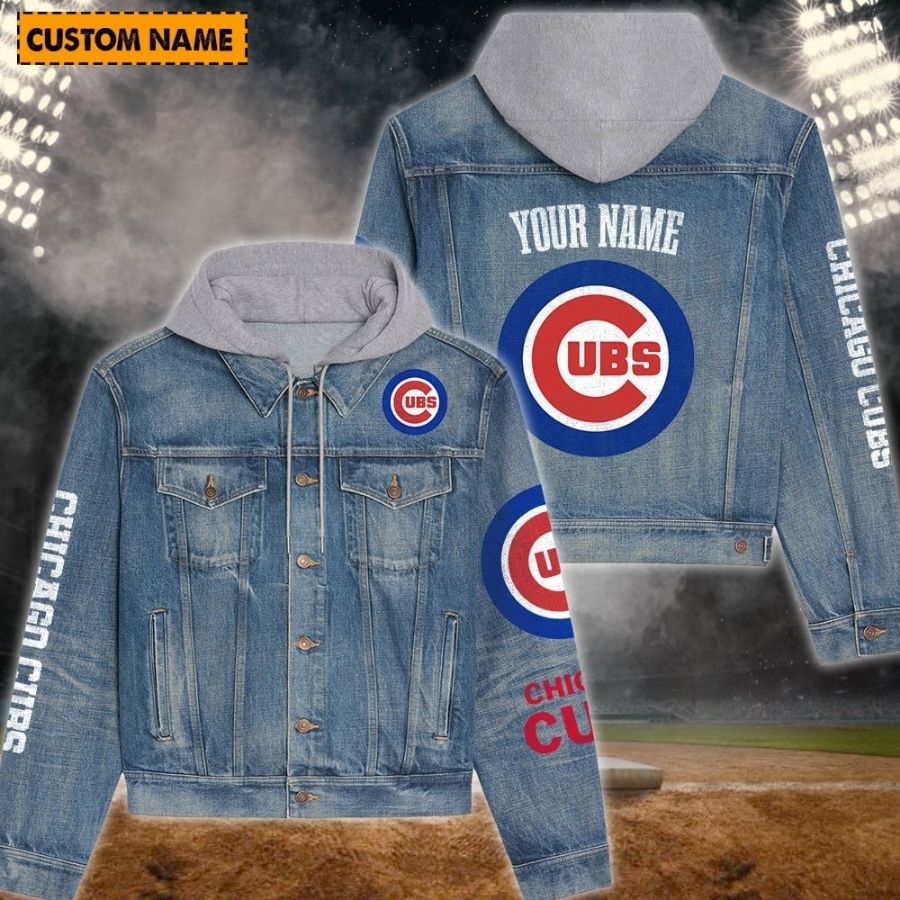 Chicago Cubs New Personalized Hooded Denim Jacket For Fans