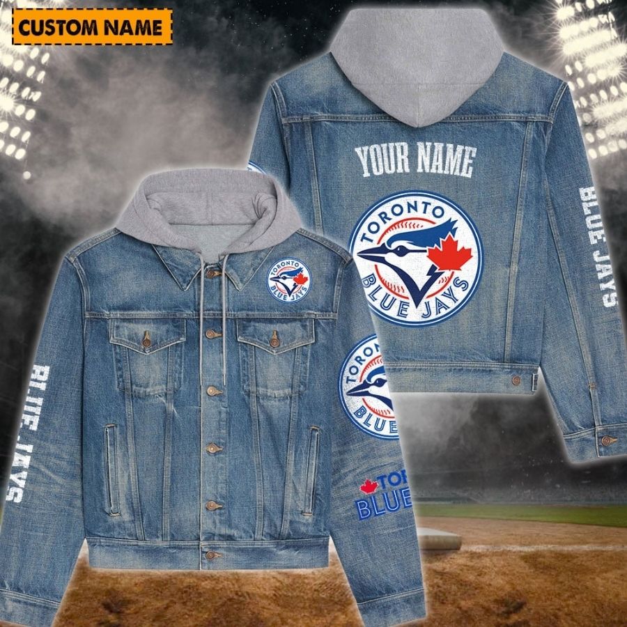 Toronto Blue Jays New Personalized Hooded Denim Jacket For Fans