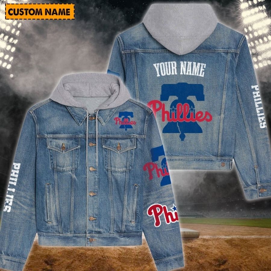 Philadelphia Phillies New Personalized Hooded Denim Jacket For Fans