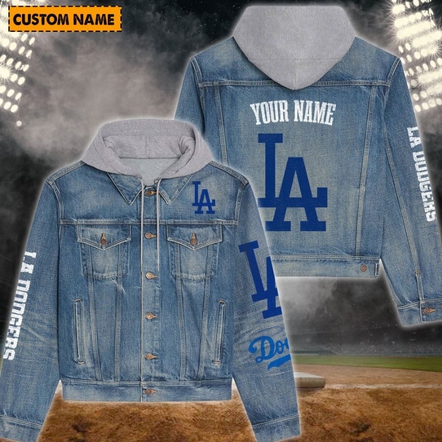 Los Angeles Dodgers New Personalized Hooded Denim Jacket For Fans