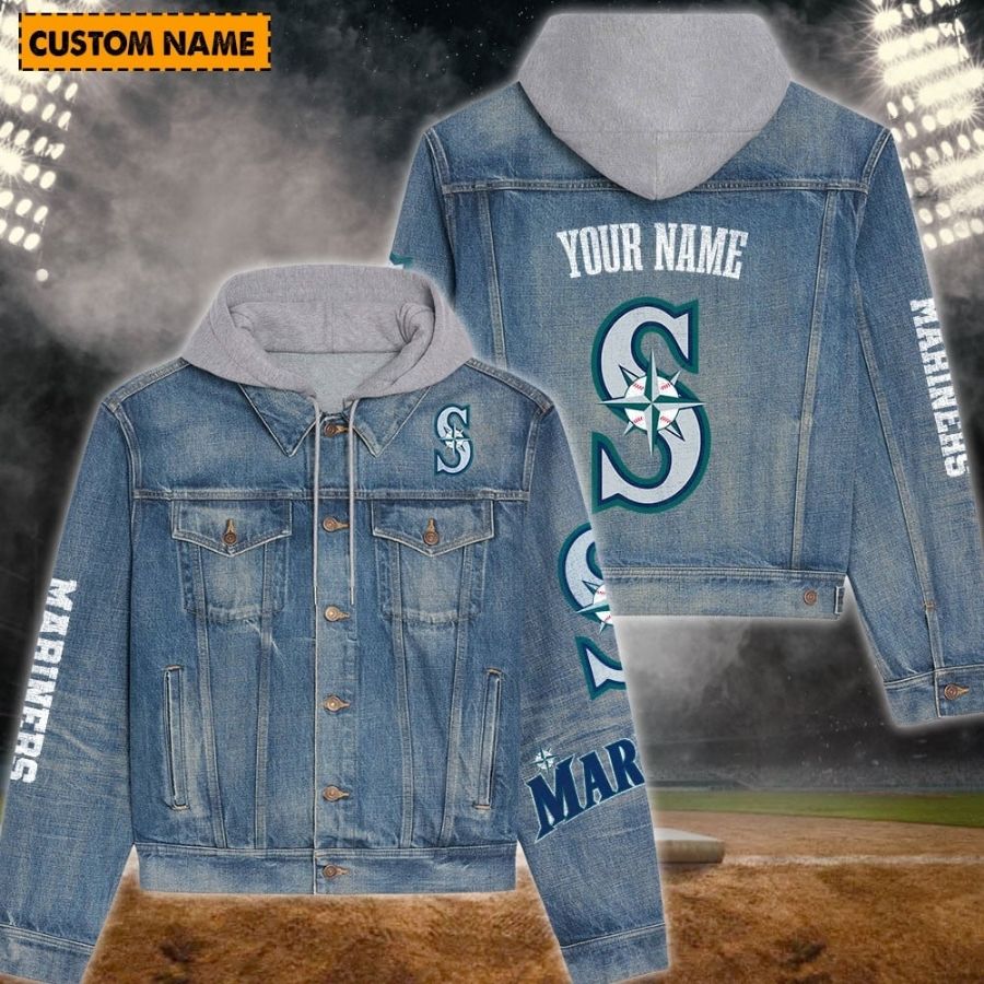 Seattle Mariners New Personalized Hooded Denim Jacket For Fans