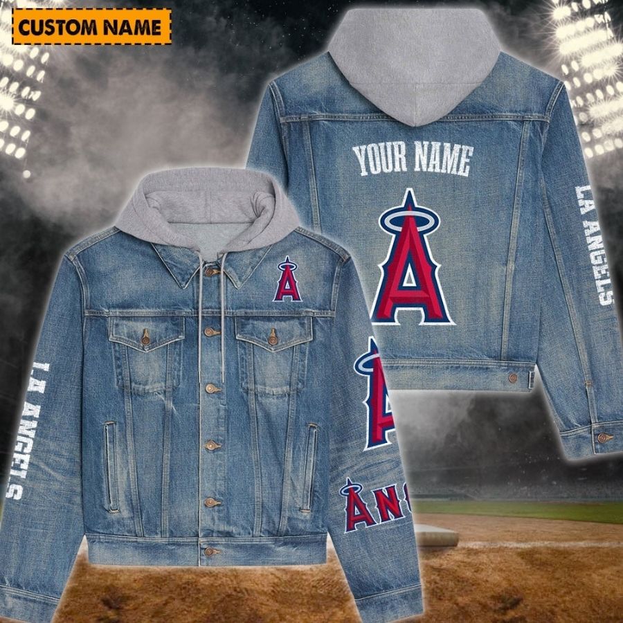 Los Angeles Angels New Personalized Hooded Denim Jacket For Fans
