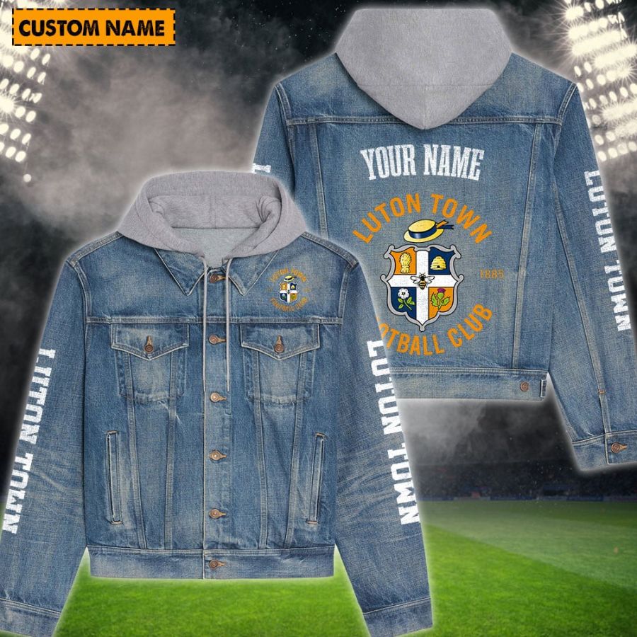 Luton Town New Personalized Hooded Denim Jacket For Fans