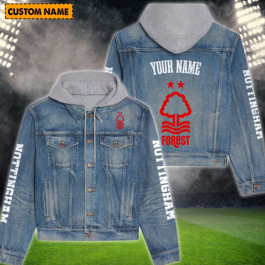Nottingham Forest New Personalized Hooded Denim Jacket For Fans