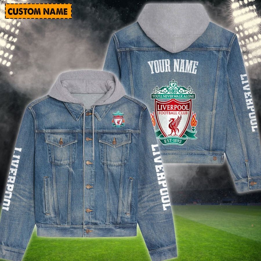Liverpool New Personalized Hooded Denim Jacket For Fans