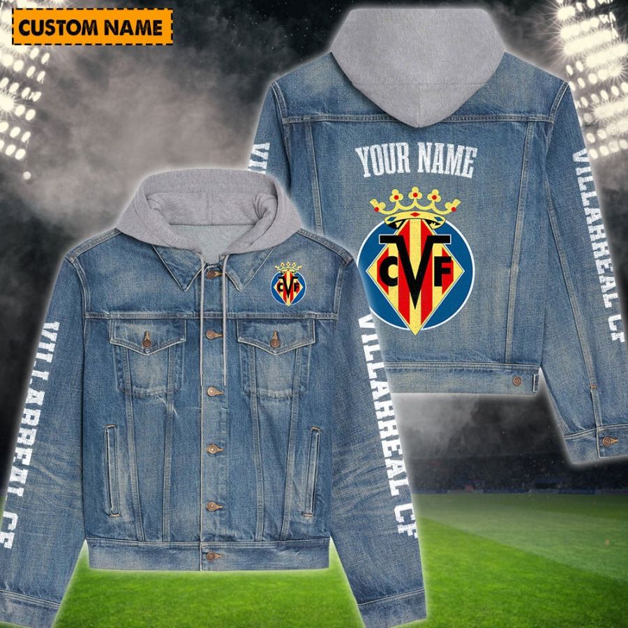 Villarreal New Personalized Hooded Denim Jacket For Fans