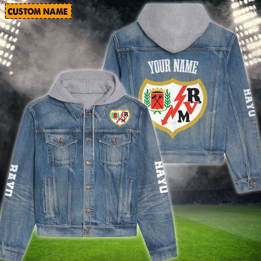 Rayo Vallecano New Personalized Hooded Denim Jacket For Fans