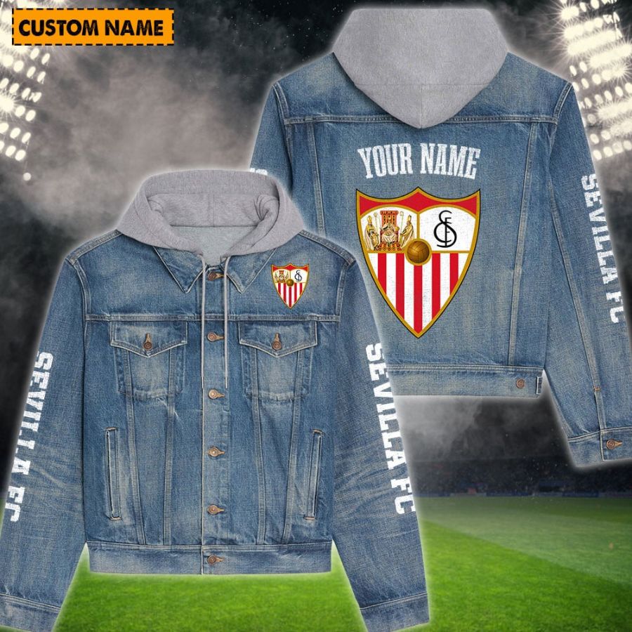 Sevilla New Personalized Hooded Denim Jacket For Fans