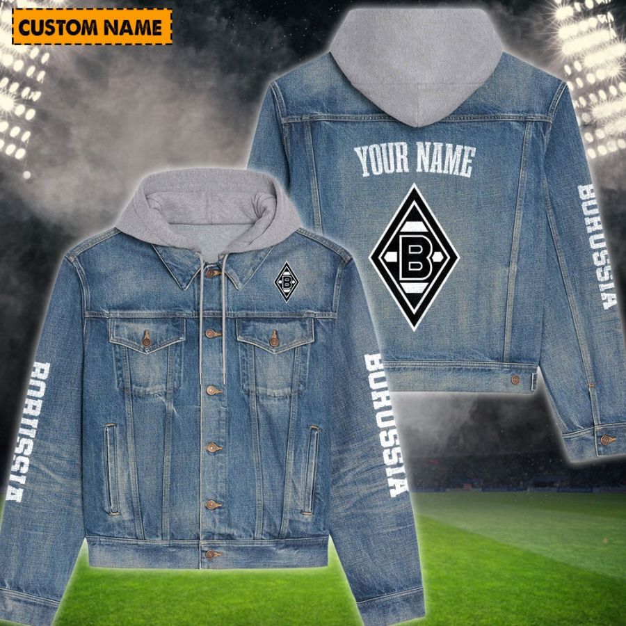 Borussia Monchengladbach New Personalized Hooded Denim Jacket For Fans