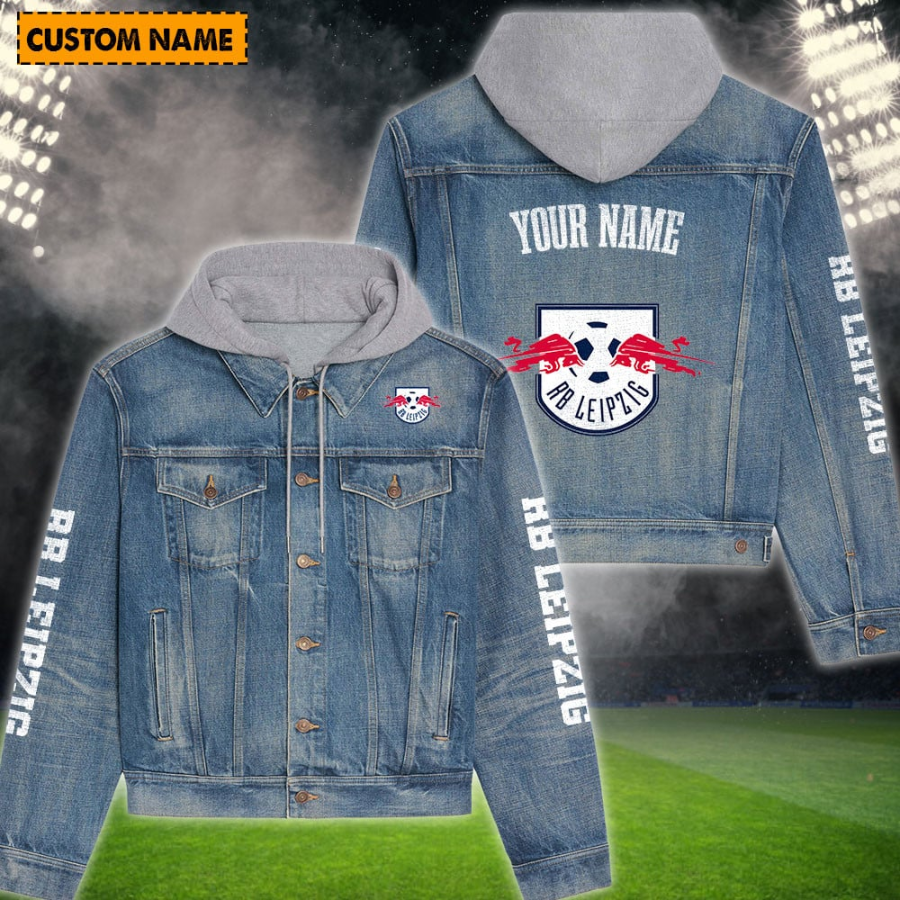 Rb Leipzig New Personalized Hooded Denim Jacket For Men Women For Fans