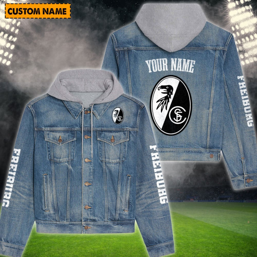 Sport-Club Freiburg New Personalized Hooded Denim Jacket For Men Women For Fans