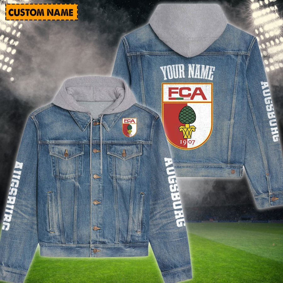 Fc Augsburg New Personalized Hooded Denim Jacket For Men Women For Fans