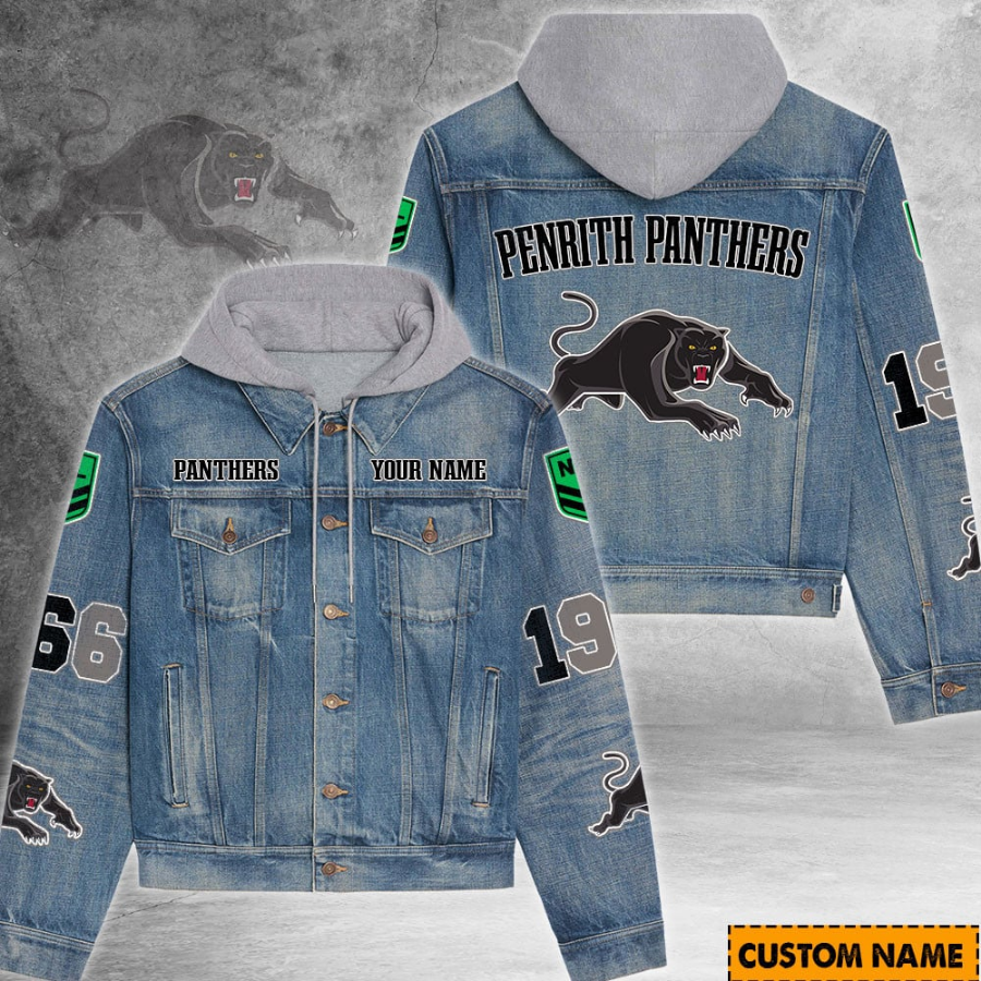 Penrith Panthers Nrl Personalized Hooded Denim Jacket For Fan