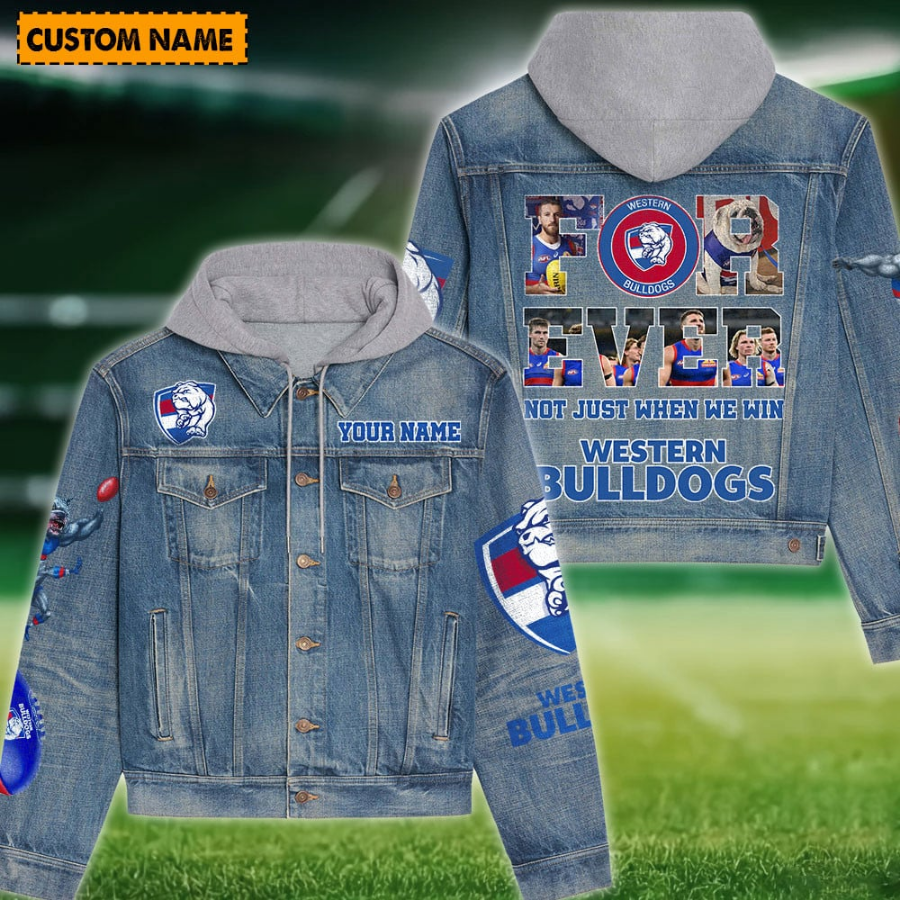 Western Bulldogs New Personalized Hooded Denim Jacket For Fans