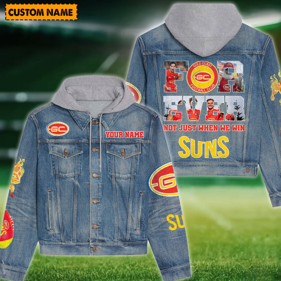 Suns New Personalized Hooded Denim Jacket For Fans