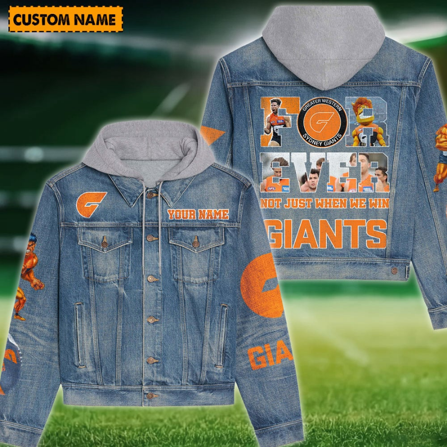 Giants New Personalized Hooded Denim Jacket For Fans