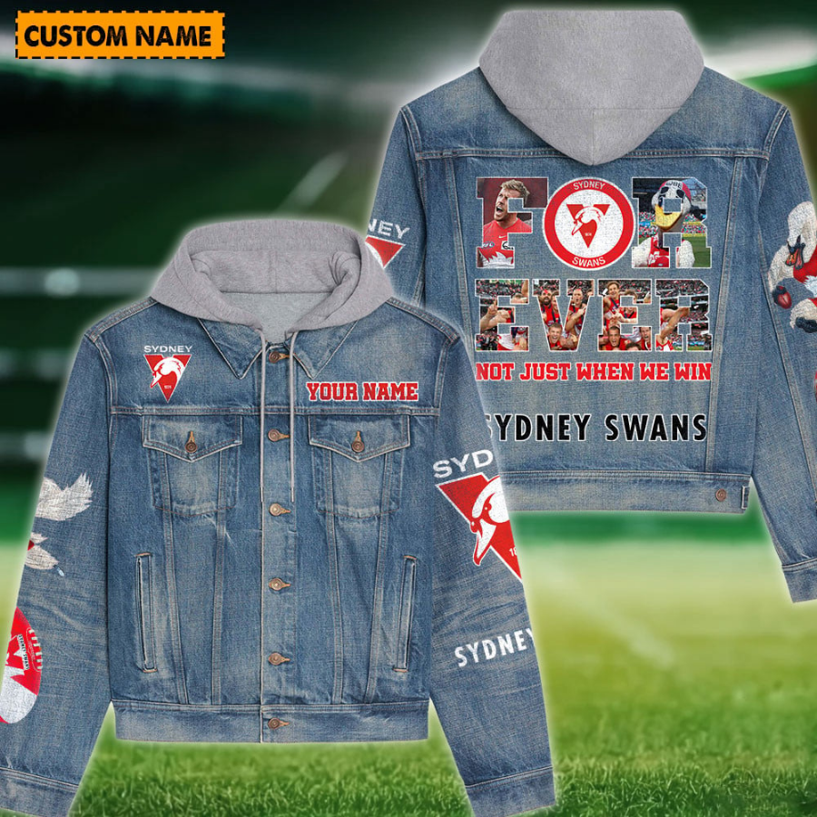 Sydney Swans New Personalized Hooded Denim Jacket For Fans