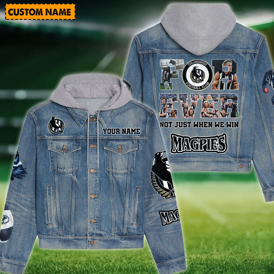 Collingwood New Personalized Hooded Denim Jacket For Fans