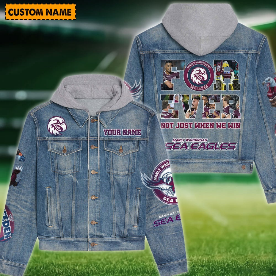 Manly-Warringah Sea Eagles New Personalized Hooded Denim Jacket For Men Women Sport Fans