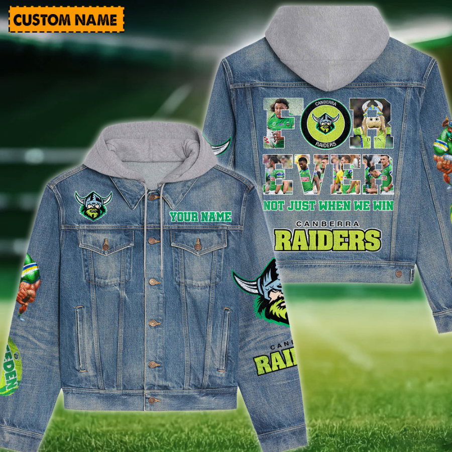 Canberra Raiders New Personalized Hooded Denim Jacket For Fan