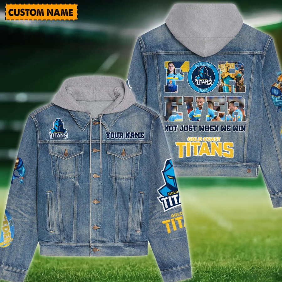 Gold Coast Titans New Personalized Hooded Denim Jacket For Men Women Sport Fans