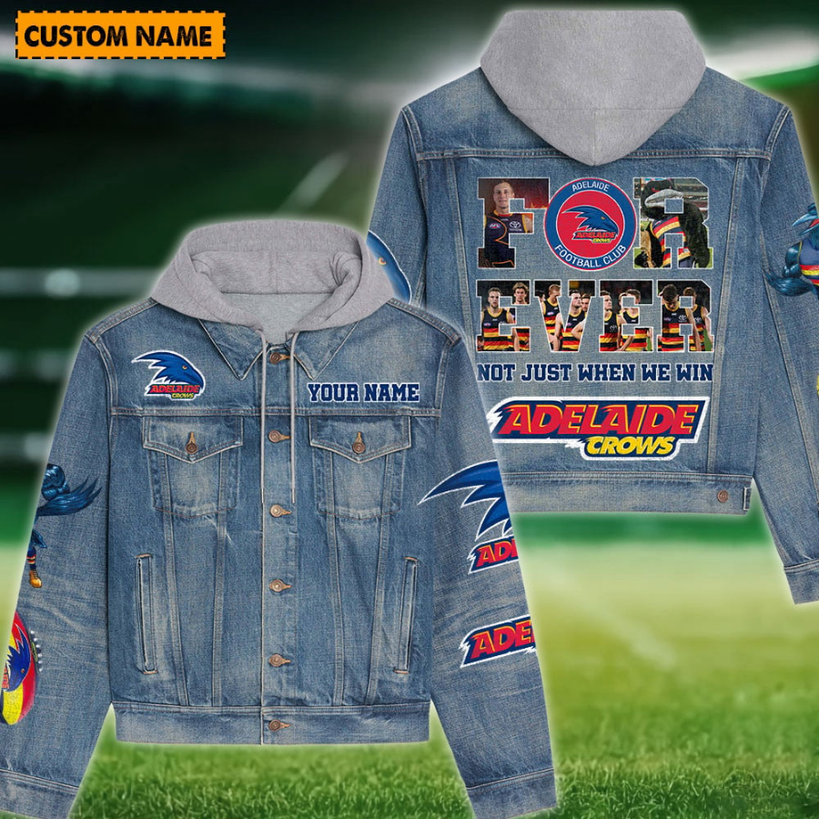 Adelaide New Personalized Hooded Denim Jacket For Men Women Sport Fans