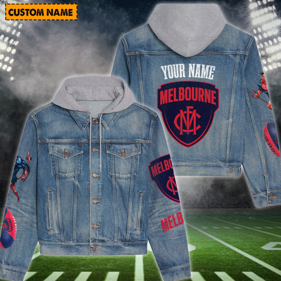 Melbourne New Personalized Hooded Denim Jacket For Men Women Sport Fan