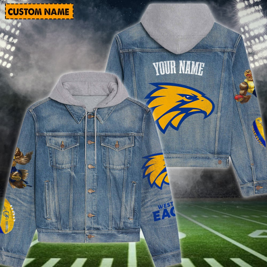 West Coast Eagles New Personalized Hooded Denim Jacket For Men Women Sport Fans