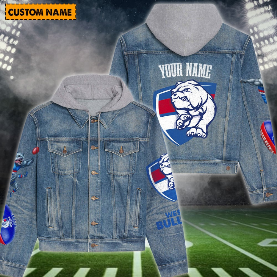 Western Bulldogs New Personalized Hooded Denim Jacket For Men Women Sport Fans
