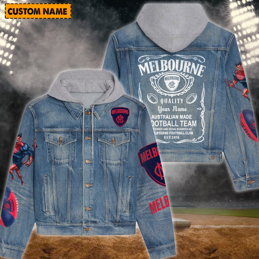 Melbourne New Personalized Hooded Denim Jacket For Men Women Sport Fans