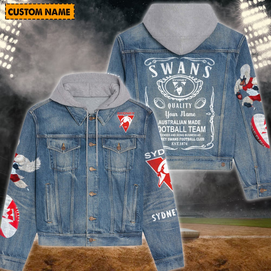 Sydney Swans New Personalized Hooded Denim Jacket For Fan