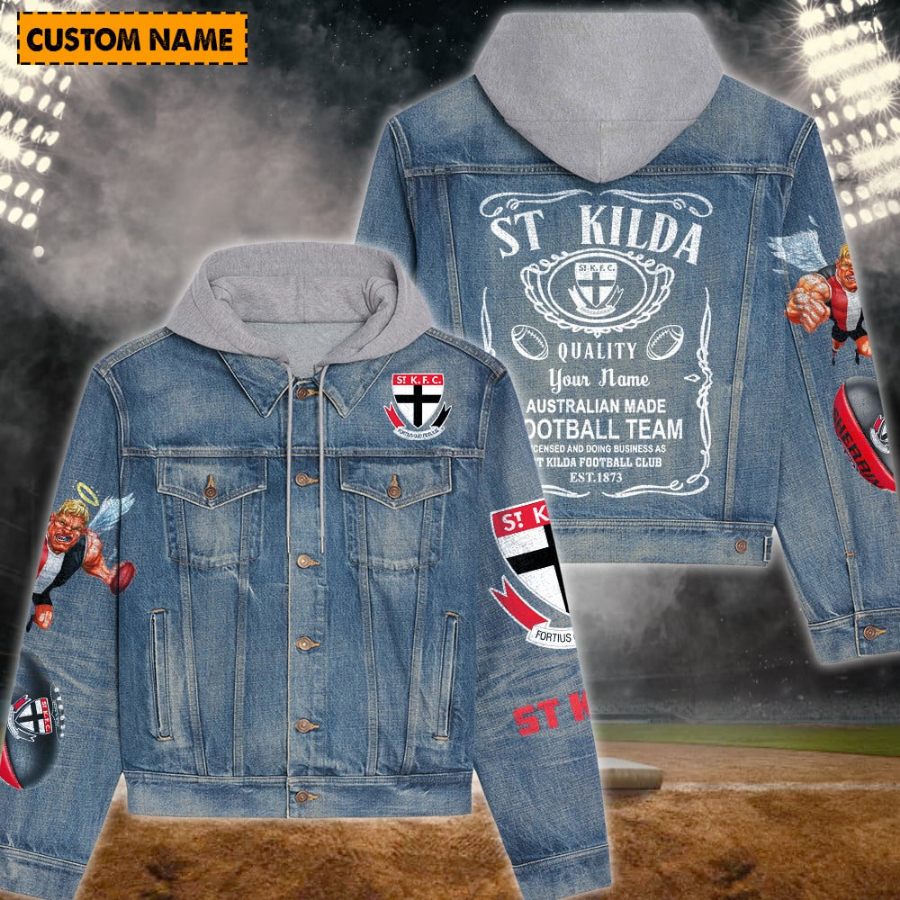 St Kilda New Personalized Hooded Denim Jacket For Fan