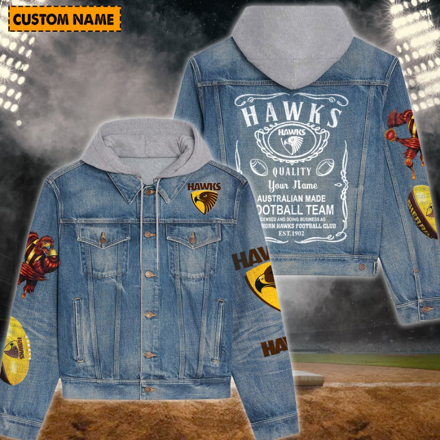 West Coast Eagles New Personalized Hooded Denim Jacket For Fan