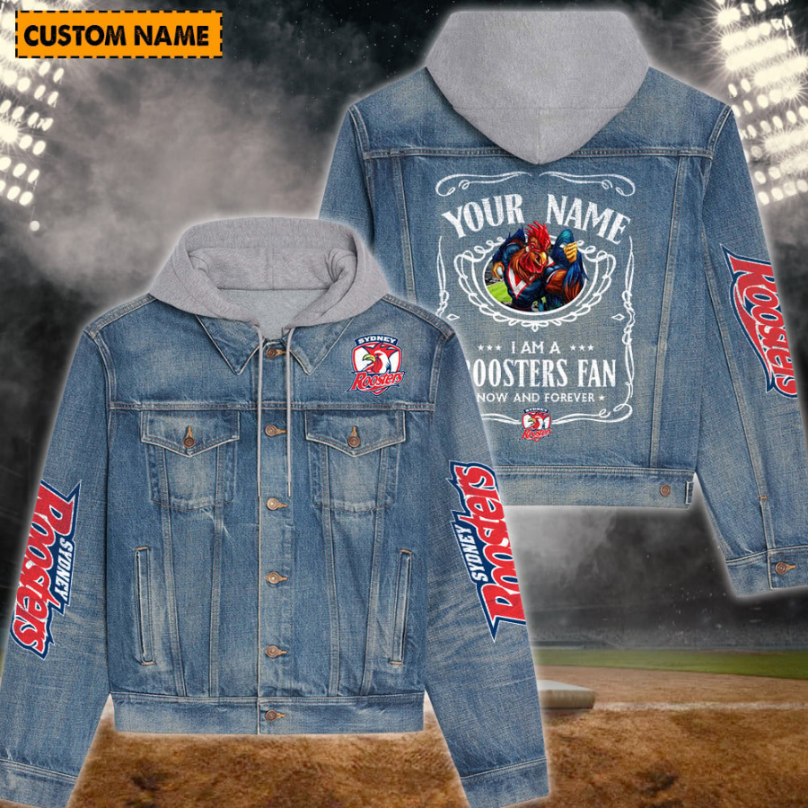 Sydney Roosters New Personalized Hooded Denim Jacket For Fan