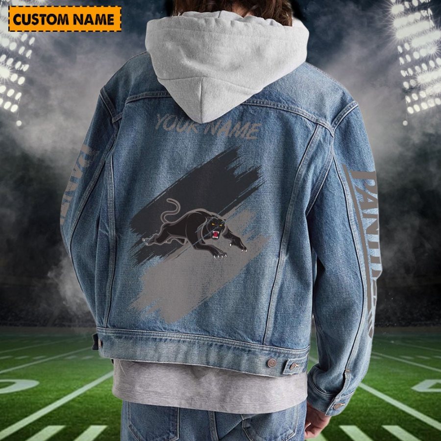 Penrith Panthers Personalized Hooded Denim Jacket For Fan